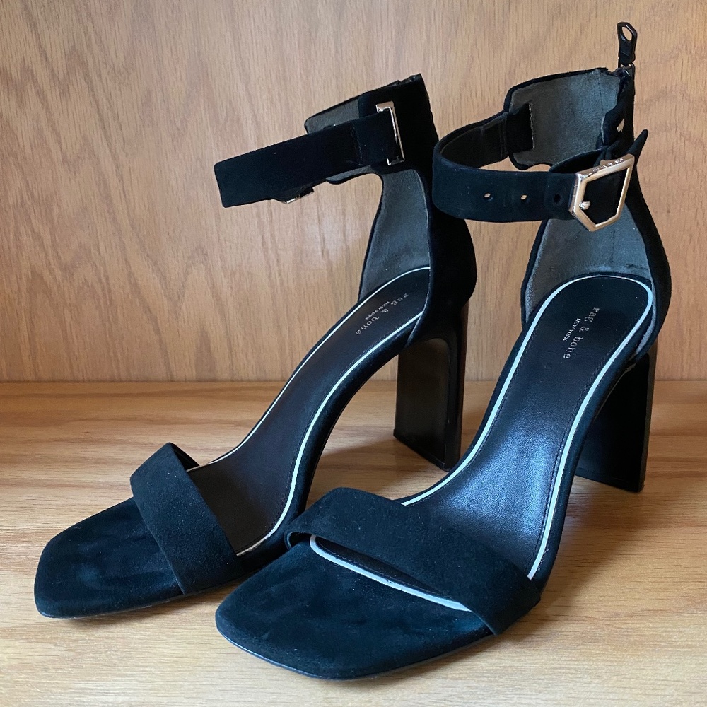 Rag & Bone Ellis Black Suede Sandal Size: 6.5